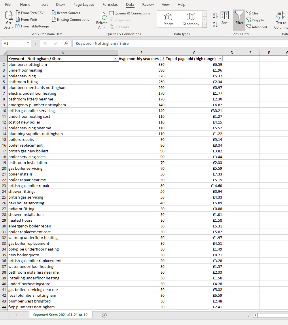 Advanced-Keyword-Spreadsheet